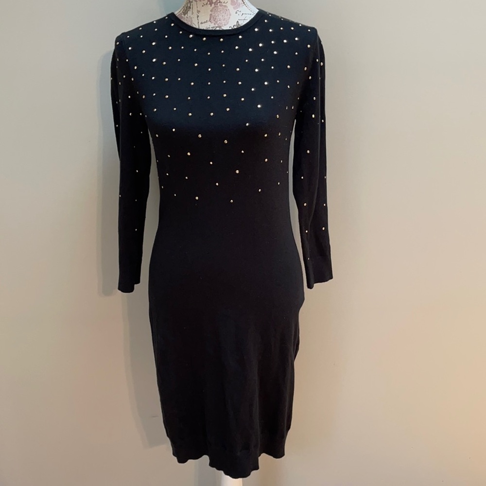 MICHAEL Michael Kors Black Long Sleeve Sheath Dress